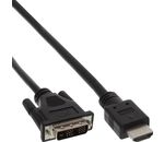 InLine HDMI-Kabel, Adapterkabel HDMI Stecker auf DVI 18+1 Stecker schwarz 2m
