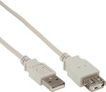 USB 2.0 Verlängerung, InLine, St/Bu Typ A, beige, 3m