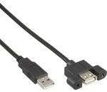 USB 2.0 Anschlusskabel, InLine©, Stecker A auf Einbaubuchse A, 0,6m
