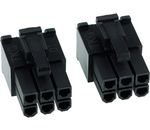 Phobya VGA Power Connector 6Pin Stecker (4-eckig) inkl. 6 Pins - 2 Stück Black