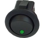 Phobya Wippschalter Rund - LED grün - 1-polig AN/AUS schwarz (3pin)