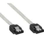 InLine SATA 6Gb/s Kabel rund mit Lasche transparent 0,3m