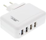 InLine USB Netzteil 4-fach Ladegerät Stromadapter 100-240V zu 5V/6A weiß