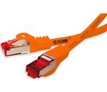 GoConn Patchkabel Cat6 25cm orange Rastnasenschutz S/FTP PiMF 250MHz 2xgeschirmt