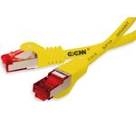 GoConn Patchkabel Cat6 25cm gelb Rastnasenschutz S/FTP PiMF 250MHz 2xgeschirmt