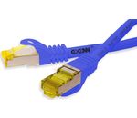 GoConn Patchkabel mit Cat7 Rohkabel 15cm blau S/FTP PiMF 500MHz 2xgeschirmt