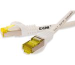 GoConn Patchkabel mit Cat7 Rohkabel 15cm weiß S/FTP PiMF 500MHz 2xgeschirmt