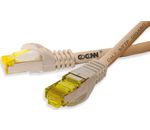 GoConn Patchkabel mit Cat7 Rohkabel 25cm grau S/FTP PiMF 500MHz 2xgeschirmt