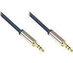 Audio Anschlusskabel High-Quality 3,5mm, 2x Klinkenstecker Vollmetall blau 0,5m
