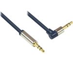 Audio Anschlusskabel High-Quality 3,5mm Klinke rechts gewinkelt dunkelblau 1,0m