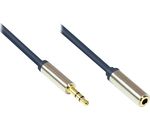 Audio Anschlusskabel 3,5mm 2xKlinkenstecker Vollmetallgehäuse dunkelblau 1m