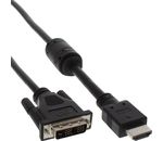 InLine HDMI-DVI Adapterkabel 19pol Stecker auf 18+1 Stecker mit Ferrit 0,5m