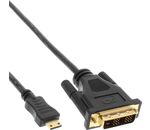 InLine Mini-HDMI zu DVI Kabel, HDMI Stecker C zu DVI 18+1, verg. Kontakte