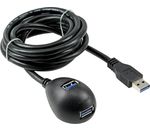 InLine® USB 3.0 Verlängerung, A Stecker / Buchse, schwarz, mit Standfuß, 1m