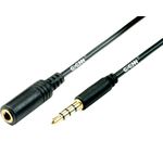 GoConn Audio Verlängerung 0,5m 4pol., 3,5mm Klinkenstecker --> 3,5mm Klinkenbuchse, vergoldet
