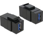 Keystone Modul USB 3.0 A Buchse an USB 3.0 A Buchse schwarz, Delock® [86369]