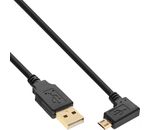InLine Micro-USB 2.0Kabel,USB-A St an Micro-B St gewinkelt,verg. Kontakte,1m