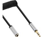 InLine Slim Audio Spiralkabel Klinke 3,5mm ST/BU, 4-polig, Stereo, 2m