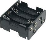 8x AA (Mignon) Batteriehalter; 8x AA (Mignon) Batteriehalter, Schwarz - lose Kabelenden
