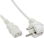 InLine® Netzkabel, Schutzkontakt gewinkelt auf Kaltgerätestecker C13, 1,0m, weiß