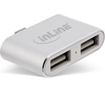 InLine® Mini USB 2.0 Hub, USB C Stecker auf 2x USB A Buchse, silber