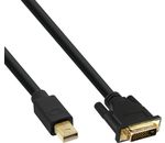 InLine Mini DisplayPort Stecker auf DVI-D 24+1 Stecker, schwarz/gold, 1,5m