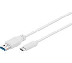USB 3.0 SuperSpeed Kabel > USB-C™; USB 3.1 C/A 3.0 0100 WEISS 1.0m
