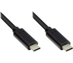 Lade- und Datenkabel USB 3.1 (Gen.1), USB-C Stecker beidseitig, CU, schwarz, 0,5m, Good Connections®
