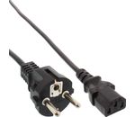 InLine® Netzkabel, Schutzkontakt gerade auf Kaltgerätestecker C13, 0,3m, schwarz