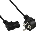 InLine® Netzkabel Schuko - Kaltgerätestecker C13 links abgewinkelt, 0,3m schwarz