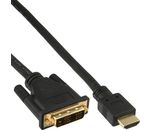 InLine® HDMI-DVI Kabel, vergoldete Kontakte, HDMI Stecker auf DVI 18+1 Stecker, 0,3m