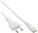 InLine® Netzkabel, Netzstecker auf Euro 8 C7 Stecker, weiß, 0,3m