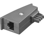 TAE Adapter, TAE-F-Stecker > RJ45-Buchse (8P2C),; TAE Adapter, TAE-F-Stecker > RJ45-Buchse (8P2C),, 1 Stk. im Plastikbeutel, Grau - (Pin 1-4, 2-5)