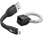 Schlüsselanhänger mit micro-USB Sync- & Ladekabel 0,1m Schlüsselanhänger schwarz