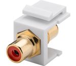 Keystone Modul Cinch/RCA; Keystone Modul Cinch/RCA, Rot - 2x Cinch-Buchse, Rot, vergoldet