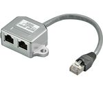 Kabel-Splitter für strukturierte Verkabelung; CAT T-Adapter 2x 10/100 BaseT SB