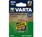 VARTA Recharge Akku Endless NiMh Micro AAA HR03 750mAh 2er-Blister