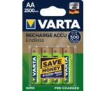 VARTA Recharge Akku Endless NiMh Mignon AA HR6 2500mAh 4er-Blister