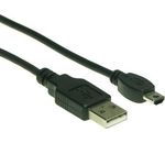 USB-Kabel USB2.0 Typ A -> Typ B mini 5pol St/St 1,80m schwarz