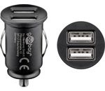 Dual USB-Autoladegerät 2,0A; KFZ USB 2xUSB 2,1A schwarz mini LC