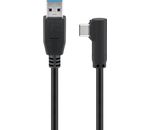 USB-C™ auf USB A 3.0 Kabel 90°, schwarz; USB-C™ auf USB A 3.0 Kabel 90°, schwarz - USB 3.0-Stecker (Typ A) > USB-C™-Stecker
