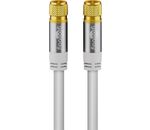 SAT Antennenkabel (135 dB typ), 4x geschirmt; SAT Antennenkabel (135 dB typ), 4x geschirmt, 1 m, Weiß - vergoldet, F-Stecker > F-Stecker