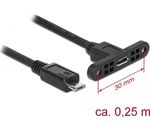USB-Kabel 2.0 Micro B -> Micro-B Bu/St Einbau 0,25m, Delock [85245]