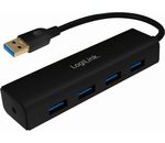 LogiLink USB 3.0 HUB, 4-Port, schwarz Kabellänge: 15 cm