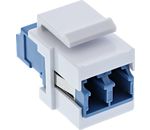 InLine® LWL Keystone Snap-in Kupplung weiß, Duplex LC/LC, singlemode, blau, Keramik-Hülse, Duplex LC/LC, singlemode, blau, Keramik-Hülse