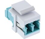 InLine® LWL Keystone Snap-in Kupplung weiß, Duplex LC/LC, multimode, türkis, Keramik-Hülse