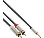 InLine® Slim Audio Kabel Klinke 3,5mm ST an 2x Cinch ST, 1m