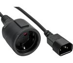 InLine Netz Adapter Kabel Kaltgeräte C14 zu Schutzkontakt Buchse für USV 0,5m