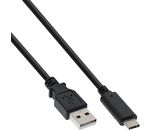 InLine USB 2.0 Kabel, Typ C Stecker an A Stecker, schwarz, 3m