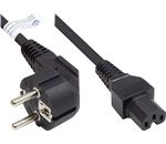 Netzkabel Schutzkontakt-Stecker Typ E+F (CEE 7/7, gewinkelt) an C15 Warmgerätebuchse (gerade), schwarz, 1,00 mm², 1,8 m, Good Connections®